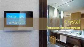  Presentation with smart home - Cool new slides with smart home and modern bathroom backdrop and a tawny brown colored foreground