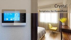  Presentation with bedroom modern - Theme consisting of smart screen with smart home background and a coral colored foreground