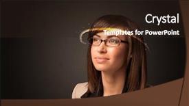  Presentation with futuristic glasses - Presentation featuring smart sensor network - pretty woman looking with futuristic background and a wine colored foreground