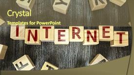  Presentation with internet - Audience pleasing presentation theme consisting of smart sensor network - wooden blocks with the text backdrop and a violet colored foreground