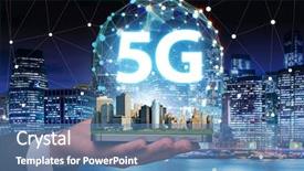  Presentation with connection - Presentation design enhanced with smart telecom - 5g concept of internet connection background and a teal colored foreground