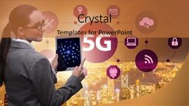  Presentation with connection - Amazing presentation theme having smart telecom - 5g concept of internet connection backdrop and a coral colored foreground