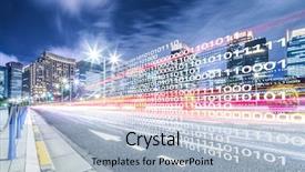  Presentation with traffic road - Slides enhanced with smart traffic on road background and a light blue colored foreground