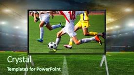  Presentation with smart - Slides with smart tv led monitor isolated background and a  colored foreground