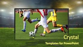  Presentation with translation - Theme featuring smart tv translation of football background and a tawny brown colored foreground