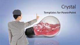  Presentation with asian - Cool new PPT theme with smart vault - composite image of asian businesswoman backdrop and a light blue colored foreground