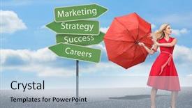  Presentation with broken leg - Audience pleasing theme consisting of smart vault - composite image of beautiful woman backdrop and a light blue colored foreground