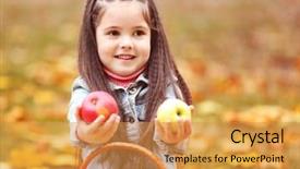  Presentation with apples dragonfruit - Cool new presentation with smart village - beautiful little girl with basket backdrop and a  colored foreground