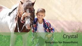  Presentation with farm - Amazing theme having smart village - cute little boy with horse backdrop and a  colored foreground