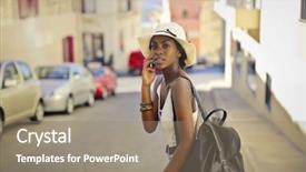  Presentation with phone - PPT layouts featuring smart village - doing a phone call background and a  colored foreground