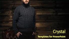  Presentation with wooden - Cool new PPT theme with smart village - handsome man wearing cardigan backdrop and a wine colored foreground
