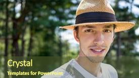  Presentation with man in nature - PPT theme with smart village - young handsome man in nature background and a tawny brown colored foreground