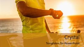  Presentation with gps - Audience pleasing theme consisting of smart watch activity tracker gps backdrop and a gold colored foreground
