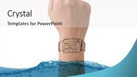  Presentation with growth - Slides consisting of smart watch concept of waterproof growth new come out etc background and a white colored foreground