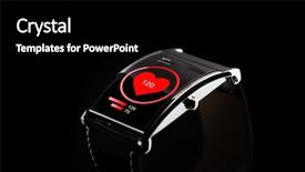  Presentation with heart rate - Audience pleasing PPT layouts consisting of smart watch with heart rate backdrop and a black colored foreground