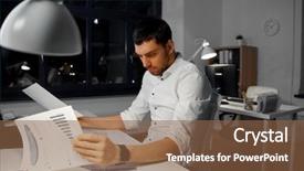  Presentation with stress - Slide deck enhanced with smart watch working at night background and a  colored foreground