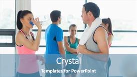  Presentation with friends - Presentation theme having smart water bottle - fit couple with friends standing background and a  colored foreground