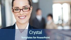  Presentation with smart cities - Slides having smart young businesswoman closeup portrait background and a ocean colored foreground