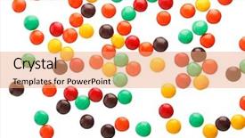  Presentation with chocolate - Colorful presentation theme enhanced with smarties - chocolate drops backdrop and a coral colored foreground