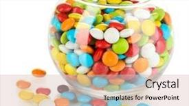  Presentation with bowl - Beautiful slide deck featuring colorful candies in glass bowl backdrop and a lemonade colored foreground
