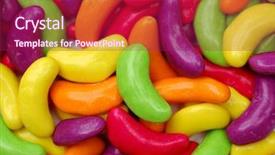  Presentation with kidney - Presentation theme having colorful kidney shaped sweets background and a violet colored foreground