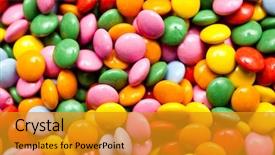  Presentation with sugar - Slide set with sugar coated chocolate buttons background and a gold colored foreground