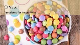  Presentation with smarties - Presentation enhanced with confiserie - smarties background and a lemonade colored foreground