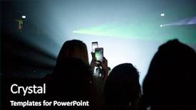  Presentation with green lights - PPT layouts with smartphone against green neon background and a black colored foreground