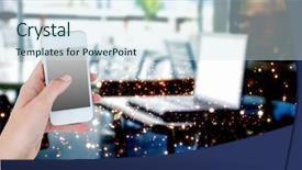  Presentation with red gold - PPT theme with smartphone against red and gold background and a  colored foreground