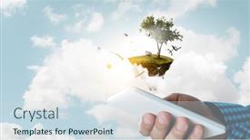  Presentation with books - Presentation design with smartphone-and-books-mixed-media background and a sky blue colored foreground