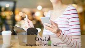  Presentation with chinese food - Colorful slide deck enhanced with smartphone and eating chinese food backdrop and a coral colored foreground