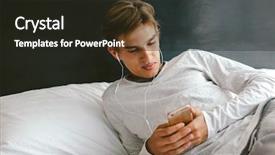  Presentation with old music - Presentation with smartphone and listening to music background and a  colored foreground