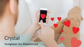  Presentation with love heart - Colorful slide deck enhanced with smartphone and red heart backdrop and a coral colored foreground