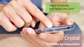  Presentation with text message - PPT layouts with smartphone and the text message background and a coral colored foreground