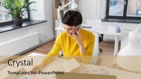  Presentation with notebook design - Beautiful presentation featuring users - business technology and ui design backdrop and a yellow colored foreground