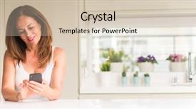  Presentation with confident - Beautiful PPT layouts featuring smartphone at kitchen ultra wide backdrop and a lemonade colored foreground