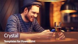  Presentation with iot agriculture technology concept man - Presentation having smartphone drinking beer and reading background and a red colored foreground