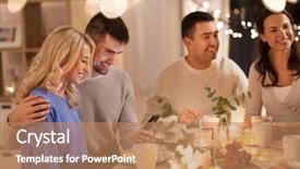  Presentation with tea party - Slides enhanced with smartphone having tea party background and a coral colored foreground