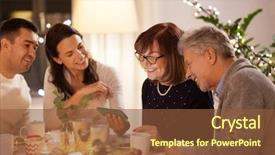  Presentation with tea party - Presentation theme with smartphone having tea party background and a tawny brown colored foreground