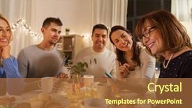  Presentation with tea party - Theme consisting of smartphone having tea party background and a red colored foreground