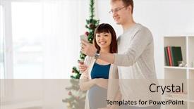  Presentation with international - Slide deck featuring smartphone home at christmas background and a mint green colored foreground