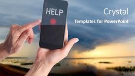  Presentation with signal - Amazing PPT theme having female hand with a signal backdrop and a teal colored foreground