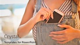  Presentation with smartphone - Presentation theme enhanced with smartphone-in-a-pocket background and a coral colored foreground