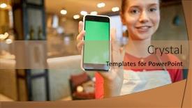  Presentation with bonus - Presentation enhanced with young waitress with bonus promo background and a coral colored foreground