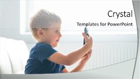  Presentation with mobile technology - Slide set consisting of smartphone kid with a mobile background and a white colored foreground