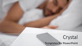  Presentation with sleeping - Cool new slides with smartphone on bedside table near backdrop and a light gray colored foreground