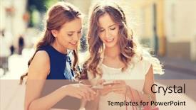  Presentation with consumerism - Slide deck enhanced with smartphone on city street background and a coral colored foreground