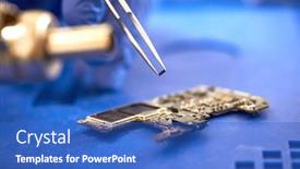  Presentation with chip - Presentation design consisting of smartphone-repair-tweezers-with-microchip background and a  colored foreground