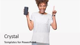  Presentation with african american wedding - Colorful presentation design enhanced with smartphone screen over isolated background backdrop and a white colored foreground