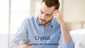  Presentation with tired - Slide set having smartphone screen while reading message background and a light blue colored foreground